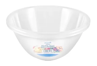 2x Clear Plastic Round Mixing Bowl Kitchen Baking Salad Serving Bowl Bakeware • £5.19