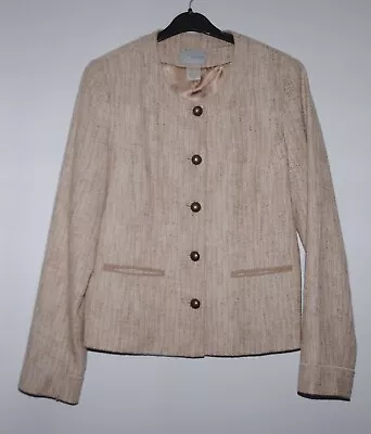 LAURA CLEMENT COLLECTION Ladies Brown & White Fleck Wool Blend Jacket UK 12 • £5.94