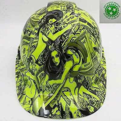 $44.99 • Buy Hard Hat Custom Hydro Dipped , OSHA Approved HUSTLER GIRLS LIME GREEN