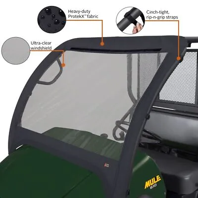 Quadgear UTV Instant Windshield For Yamaha YXR660 Rhino 2004-2007 Black • $94.07