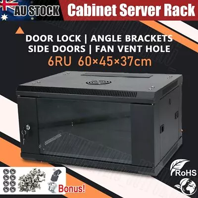 6RU 6U 19Inch 450mm Deep Wall Mount Cabinet Server Rack Data Network Comms AUS • $99.95