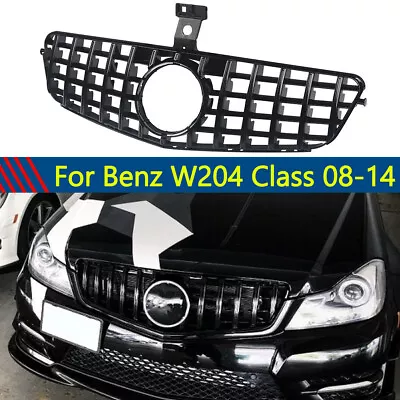 Gloss Black GT Front Grille For Mercedes Benz C-Class W204 C250 C300 C350 08-14 • $79.98