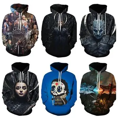 Game Of Thrones Printed Hoodies Pullover Coat Autumn Sweatshirt Jacket Sweater • £26.39