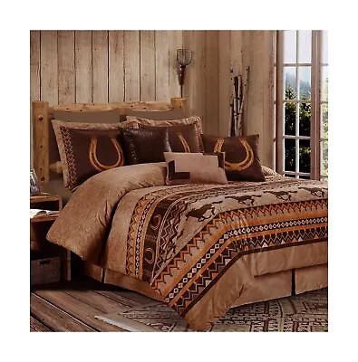 Chezmoi Collection Sedona 7-Piece Southwestern Wild Horses Microsuede Bedding... • $135.06