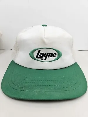 Vintage USA MADE Layne Granite Co Drilling Trucker Hat Snapback Dad Cap • $21