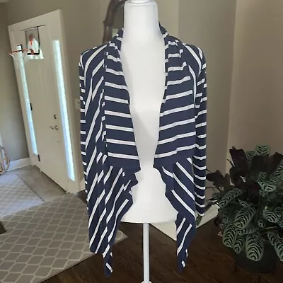 VINEYARD VINES NAVY WHITE STRIPED WATERFALL CARDIGAN Extra Small • $20.30