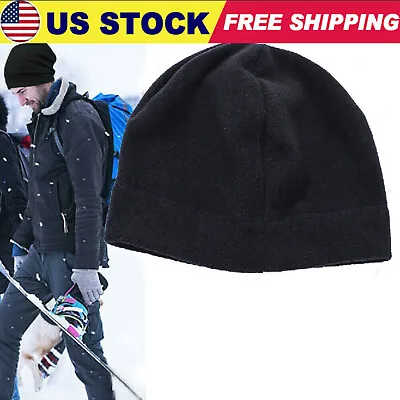 Waterproof Warm Ski Genuine Beanie Hat Storm Wind Proof Thermal Mens Hats Black  • $7.39