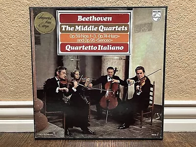 BEETHOVEN - Middle Quartets 3 LP Vinyl Box Philips Quartetto Italiano + Insert • $19.99