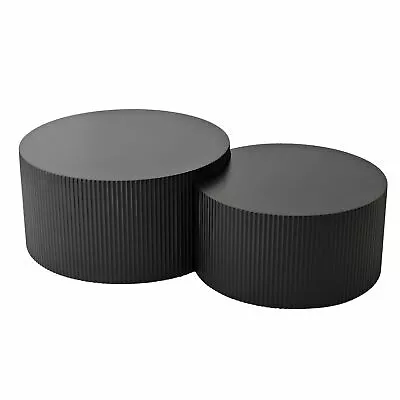 Vertical Stripe Design Nesting Round Coffee Table Set • $442.53