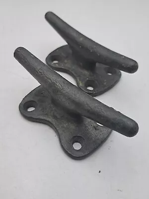 Vintage 4 1/8  Solid Metal Boat Cleat Marine Lot Of 2 • $60