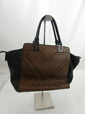 Milly Brown/Black Pebbled Leather Tote Shopper • $59