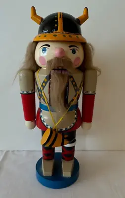 Vintage Wooden Nutcracker Viking W Horn Norseman - DAMAGE 10  • $14.99