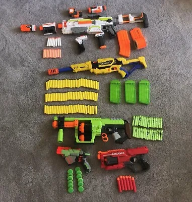 NERF GUN BUNDLE 5 Guns Good Condition 150+ Bullets Electric Modulous • $100