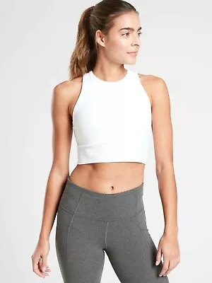 ATHLETA Conscious Crop In Powervita  A-C | White  Small #446564 NWT • $34.95