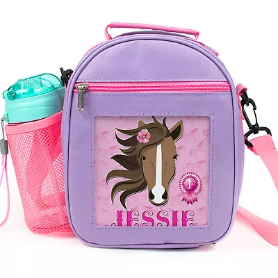 Personalised Lunch Bag Horse School Girls Kids Cooler Box With Strap Gift KS239 • £14.95