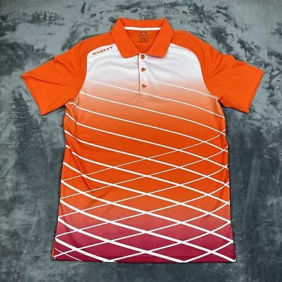 Oakley Polo Golf Shirt Mens Large Bright Orange Lightweight Performance Stretch • $19.99