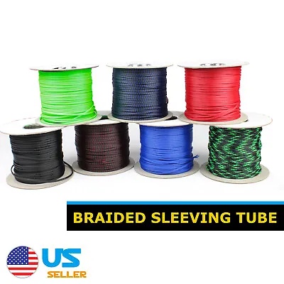 PET Expandable Braided Sleeving Automotive Wiring Loom Wire Braid Cable Wrap Lot • $18.89