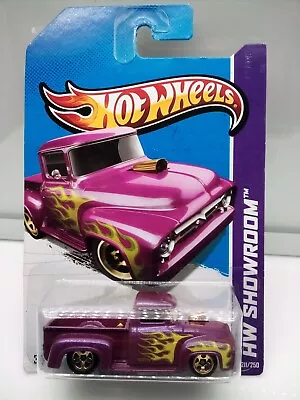 Hot Wheels - Mainline / '56 Ford F100 Pickup - Purple - Flames - Model X1 • $24.72