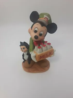 $25 • Buy RARE Vintage Mickey Mouse Milk Man Porcelain Figurine. Walt Disney Productions
