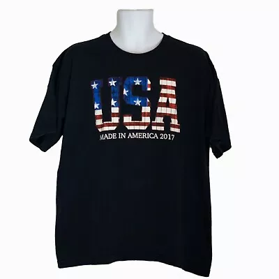 Mens Made In America 2017 USA Navy Blue Short Sleeve T-Shirt Size XL (46/48) • $8.21