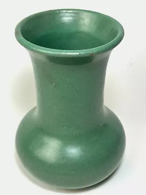 Zanesville Stoneware 1920s Vintage Arts & Craft Pottery Soft Green Vase 105 7  • $74.95