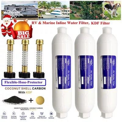 3-PACK Marine RV Inline Water Filter Flexible Hose Protector Drinking Gardening • $29.99