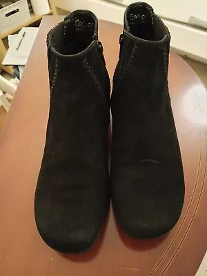 Ladies GABOR Black Suede Ankle Boots UK Size 6 • £20