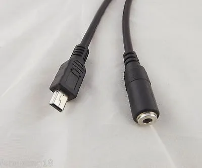 Mini USB 5 Pin Male To 3.5mm Female AUX Audio Sync Headphone Adapter Cable 50cm • $2.99