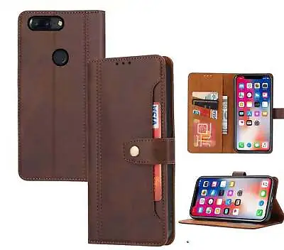 Oneplus 5T Pu Leather Wallet Case Front Pocket Magnetic Closure • $8.50