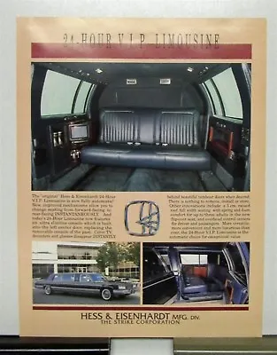 1990 Cadillac 24 Hour VIP Hess & Eisenhardt Limousine Datasheet • $13.69