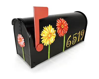 Mailbox Magnet Partial Cover Gerbera Daisies Set Of 3 W/4 Address Numbers • $22.95