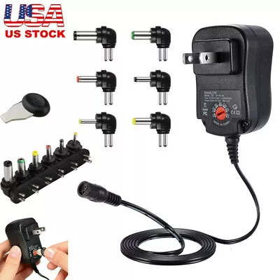 Universal AC To DC 3V~12V Adjustable Power Adapter Supply Charger Electronics US • $8.98