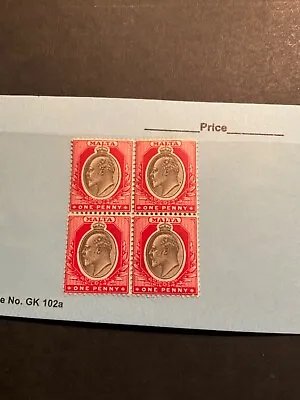 Malta Scott #22 Hinged Block Of 4 • $70