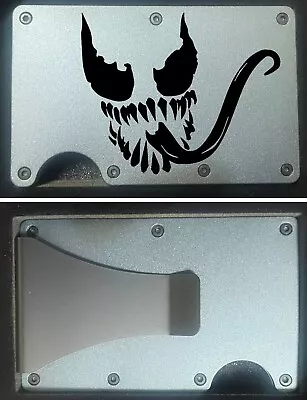 Custom  Venom  Engraved Slim Minimalist Wallet - Gunmetal Gray • $22