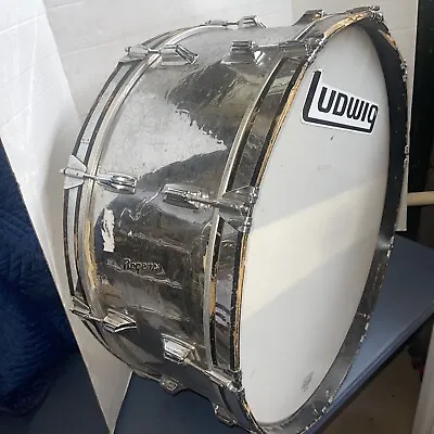 1960s Rogers 26” Bass Drum Chrome Silver Marching Rare  Dyna Sonic Custom Built • $475