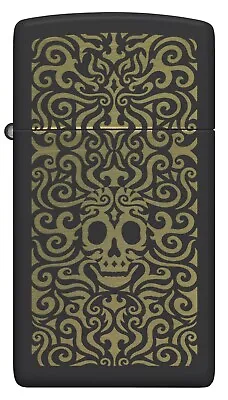 Genuine Zippo Lighter (98564) Slim Skull Filigree Design Gift Box | Brand New • $55.75