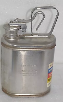 Vintage Eagle Mfg Co No 1301 Stainless Steel Safety Gas Can 1 Gallon #3 • $39.99