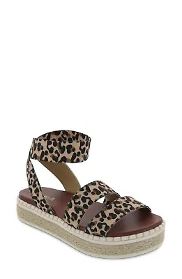 MIA Shoes Womens Dany Ankle Strap Platform Dress Sandals Animal Jaguar US 6.5 • $17.55