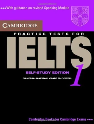 Cambridge Practice Tests For IELTS 1 Self-Study Paperback Vanessa • £4.73