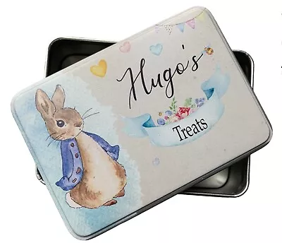 Personalised Rabbit Tin Sweets Treat Tin Keepsake Tin Kid Gift Toddler Tin • £6.50