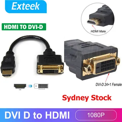 DVI D Female Dual Link To HDMI Male Converter Socket Cable Adapter Plug For HDTV • $3.85