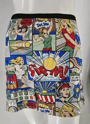 4085 Tail Womens Vintage Popart Lycra Poly Tennis Mini Skirt L • $33.99