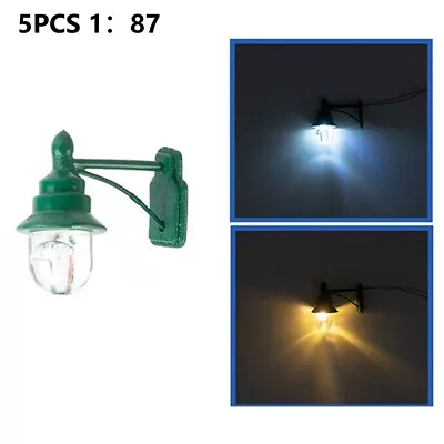 5 Pcs Wall Lights HO Scale Railway Train Lamp Warm White 3V/12V LED Street Light • $8.51