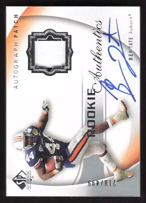 2010 Sp Authentic Ben Tate 130 Jersey Patch Rc Autograph Rpa /499 Auburn Tigers • $6