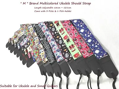 $13 • Buy  M  Multicolored Length Adjustable Ukulele Shoulder Strap,68~121cm+Pick-Holder