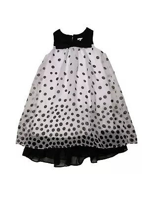 Maggie & Zoe Girls Black White Polka Dot Bow Dress Size 8 • $15