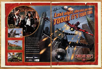 Crimson Skies Microsoft Dogfight - 2 Page Game Print Ad Poster Promo Art 2001 • $14.99