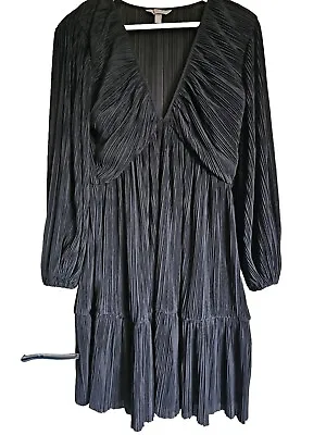 Tunic Dress Size L H&M Black Pleated New Without Tags • £9.99