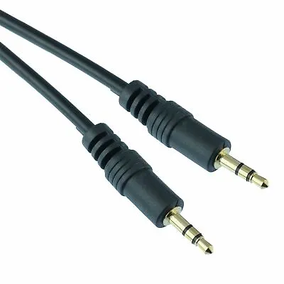 1m Gold 3.5mm Stereo Plug To Plug Jack Audio Cable Lead AUX Headphone • £2.59