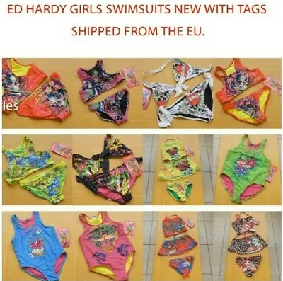 Ed Hardy Girls Swimming Suit Costumes Various Colours & Styles - New With Tags  • £14.29